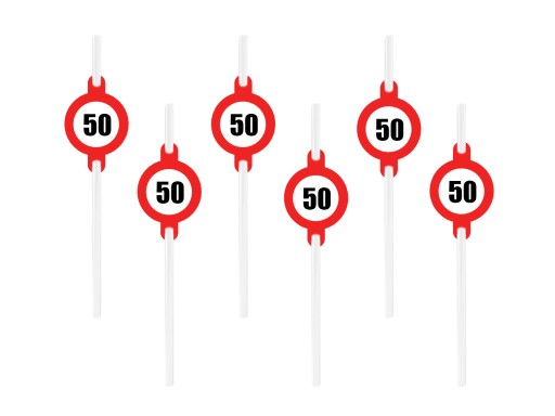 Narodeninové slamky za 50, 6 ks, päťdesiat ECO BIO
