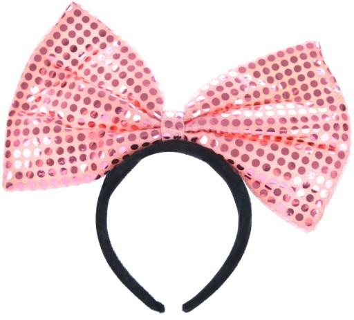 Čelenka Large BOWN Pink SEQUINS Disco Karnevalový ples z 80. rokov