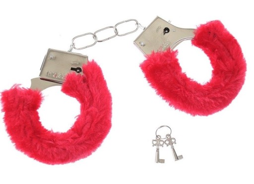 Kovové putá Red Fur Fur Fur Love Cuffs