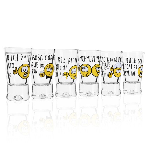 Poháre na vodku X 25 ml 6 kusov - smajlíky