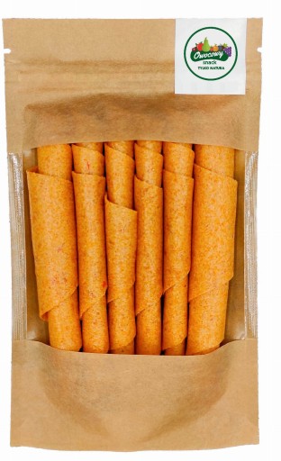 OVOCNÉ MRKVOVÉ ROLKY 50g Prírodný ovocný snack Mrkva