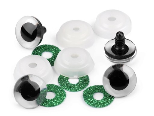 Trblietavé oči pre hračky maskota 20 mm ZELENÉ