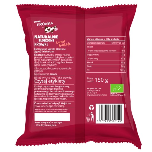 Fudge sladený agáve a datle B/C BIO 150g