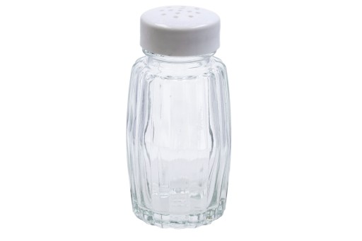 Soľnička, soľnička, korenie, sklenená soľnička, biela, 50 ml