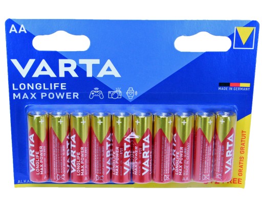 Batéria 10x LR6 Varta Longlife Max Power 1,5V AA B8+2