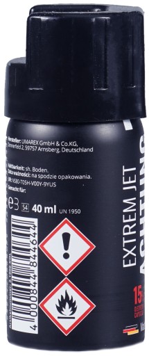 Pepřový sprej na obranu plynov paralyzujúci prúd plynu ACHTUNG EXTREM 40 ml