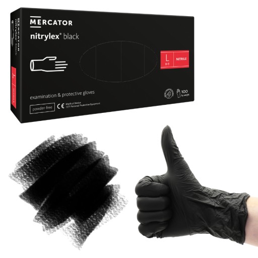 Nitrilové rukavice BLACK MERCATOR NITRYLEX čierne AQL 1,5 100 ks