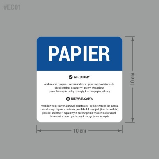 Nálepka na košík - Papier 10x10