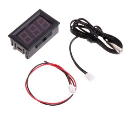 12V panelový teplomer so zeleným LED displejom