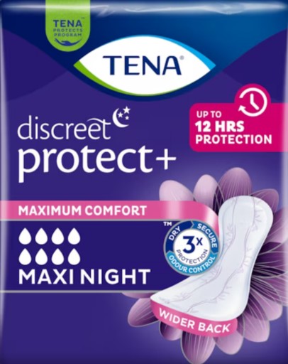 Tena Discreet Protect+ Maxi Night absorpčné vložky 12 ks.