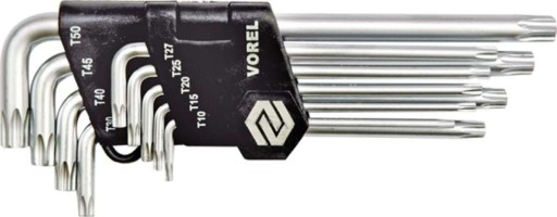 BEZPEČNOSTNÉ KĽÚČE YATO TORX 9ks. T10-T50 CR-V