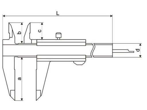 NONIUS CALIPER L 100 mm 0,02 mm KRÁTKE 10 cm