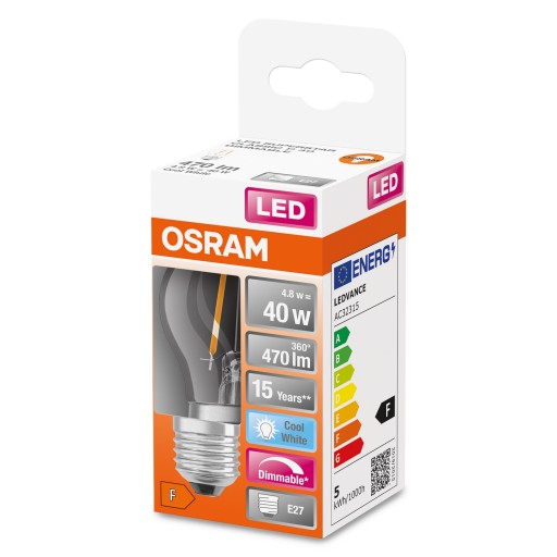 Osram LED guľová žiarovka 4,8W = 40W E27 4000K DIM