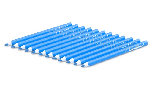 BAMBINO trojhranné pastelky hrubé - 12 ks, modré