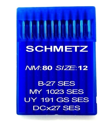 Overlockové ihly B27 SCHMETZ 80 SES priemyselné overlocky Juki v tvare gule