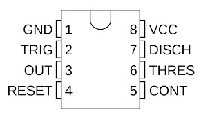 NE555, 555 generátor DIP8