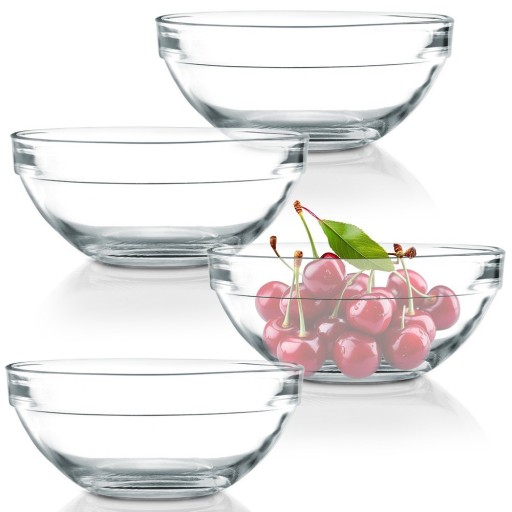 4x ŠALÁTOVÉ misky malé sklenené misky na šaláty, snacky, dezerty, zmrzlinu