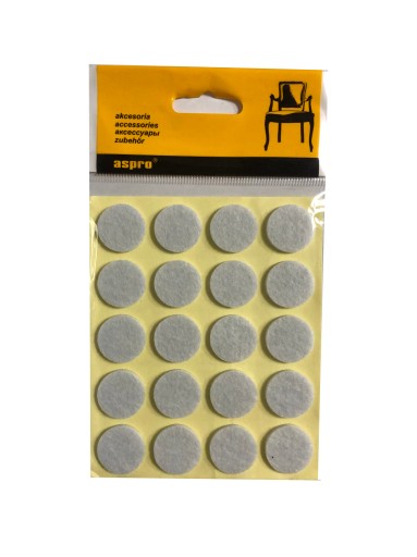 SAMOLEPIACIE PLSTENÉ PODLOŽKY 20MM BIELE 20 KS