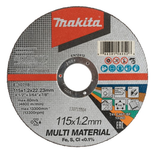MAKITA REZNÝ KOTÚČ INOX PVC TEHLA 115mm E-10718 MAKITA