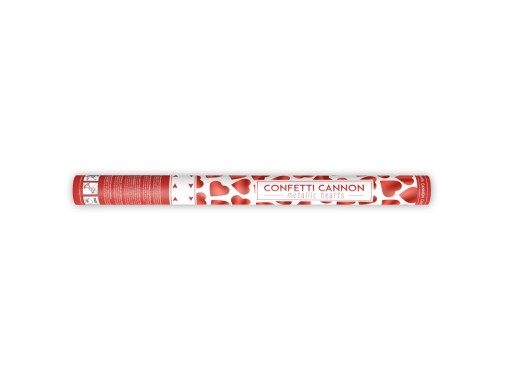 SHOOTING TUBE SRDCE konfety červené 60 cm na svadbu Valentína
