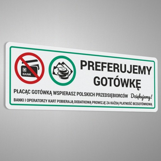 Preferujeme Hotovosť - nálepka 7x20