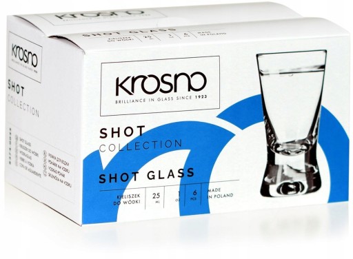 Tradičný pohár na vodku KROSNO Shot 6x