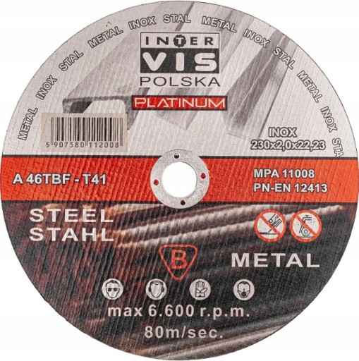 ŠTÍNOVÉ KOVOVÉ REZNÉ KOTÚČE 230X2 STRONG INOX 1KS.