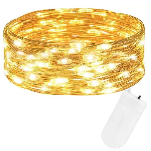 30LED DRÔTOVÉ SVETLO SVETLO VIANOČNÉHO STROMČEKA TEPLÉ BIELE MIKRO STRUNKY NA BATÉRIU