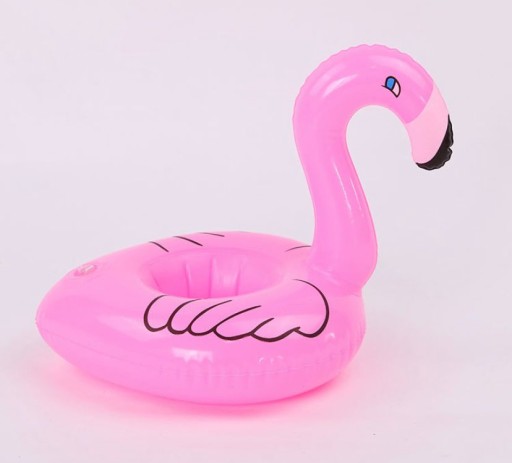 Nafukovací držiak na nápoje hrnček Coaster Flamingo for Water Drinks Pink
