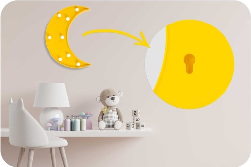 LED DEKORATÍVNA NÁSTENNÁ NOČNÁ LAMPA PRE DETI, NA AKUMULÁTOROVÚ MOON RICOKIDS