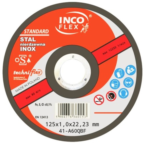 INOX OCELOVÉ REZNÉ KOTÚČE INCO FLEX 125 x 1,0