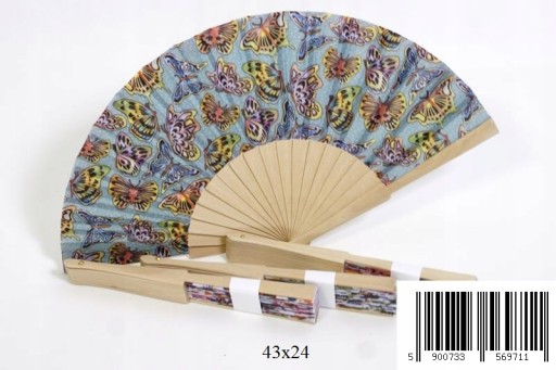 DREVENÝ VENTILÁTOR NA HORÚCE OBDOBIA, ELEGANTNÝ VZOR S MOTÝĽMI, RÔZNE FARBY