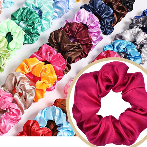 SATIN scrunchies gumička do vlasov, ružová, BEZPEČNÁ, lesklá, KOMFORTNÁ