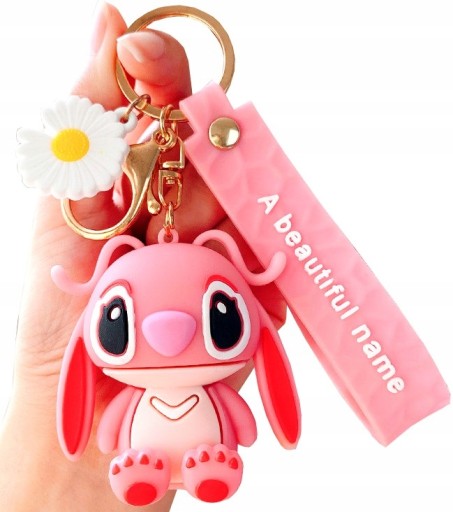 Angel Stitch Keychain Medvedík na kľúče kabelky tašky ružový medvedík ružový medvedík