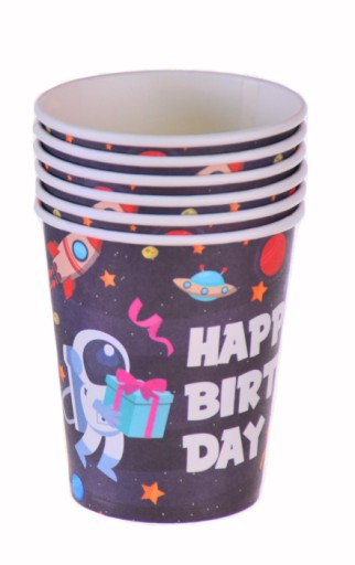 Narodeninové hrnčeky Planeta HAPPY BIRTH DAY, 6 ekologických