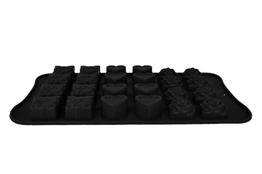 SILIKÓNOVÁ FORMA NA ČOKOLÁDY, PRALINE ĽAD, 3 V 1, 24 KOCIEK