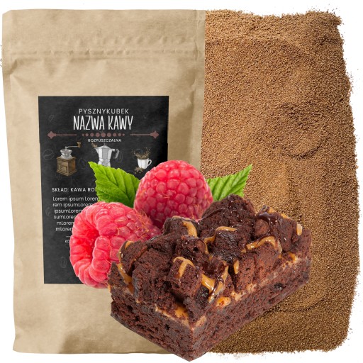 INSTANTNÁ káva s príchuťou RASPBERRY BROWNIE 100g malina s čokoládou