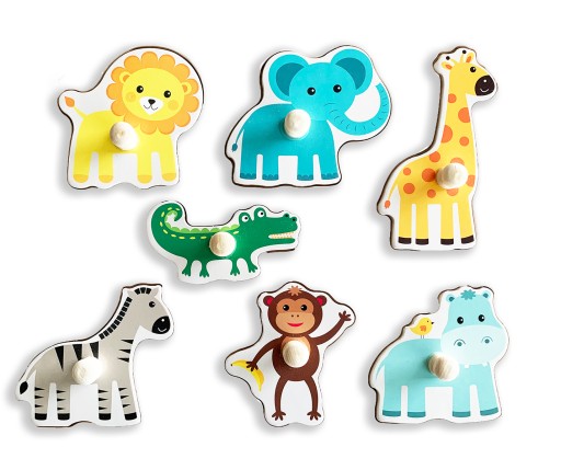 Drevené puzzle zoo SMILY PLAY Montessori