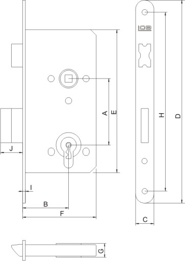 ZÁMKA LOB Č.7 ASSA ABLOY 72/55 PRAVÝ KĽÚČ