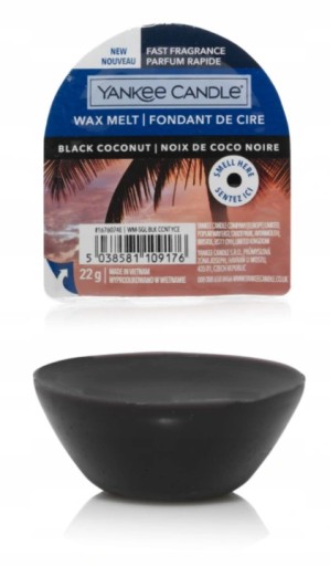 Kokosový voňavý vosk Yankee Candle Black, doba horenia až 10 hodín