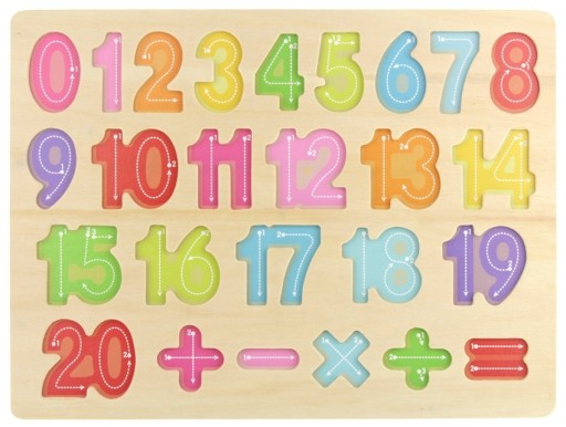 Drevené puzzle číselníky Triedič čísel Puzzle hračka pre deti