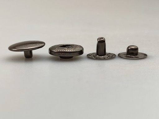 Stláčacie gombíky ALFA 12,5 mm 50 kusov, čierny nikel