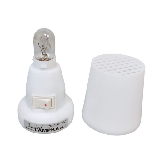 BIELA nočná lampa + E14 žiarovka TEPLÁ FARBA IP20 spálňa do zásuvky