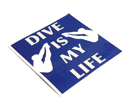 Potápačská nálepka s nápisom dive is my life