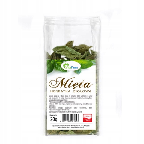 MÄTA, CELÝ SUŠENÝ LIST 20g POĽSKÁ MÄTA LÍSTKY
