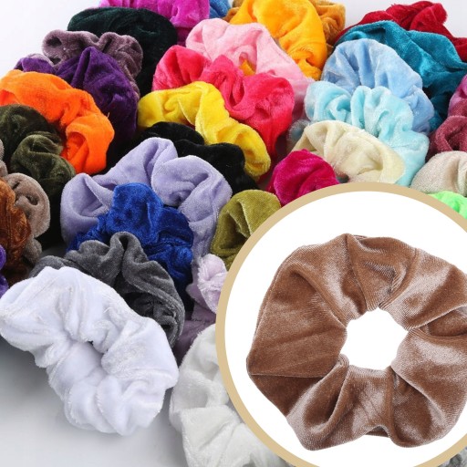 VELÚROVÉ scrunchie na vlasy béžové VEĽKÉ XXL módne scrunchie POHODLNÉ