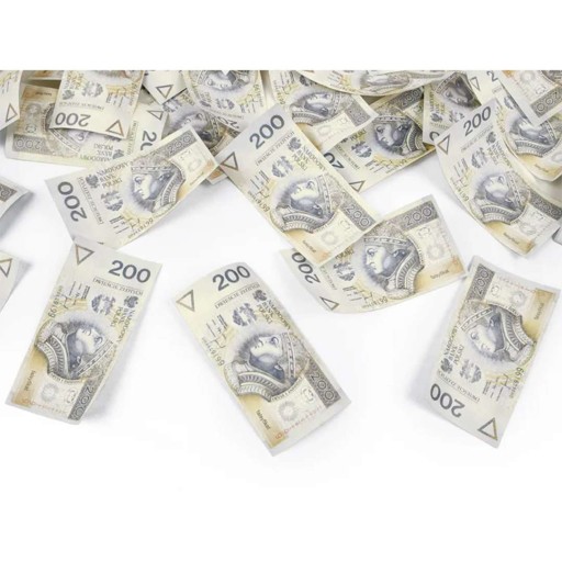 Rúrka 200 PLN BANKOVKY s konfetami, 60 cm
