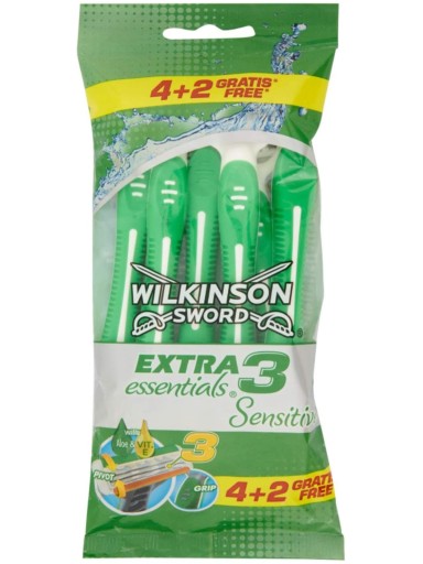 WILKINSON EXTRA3 ESSENTIALS CITLIVÝ holiaci strojček na holenie 4 + 2 - 6 KS