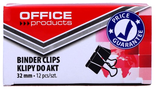 Klipy na dokumenty 32mm ČIERNA KLIPY 12 KS KOVOVÝ Office Depot