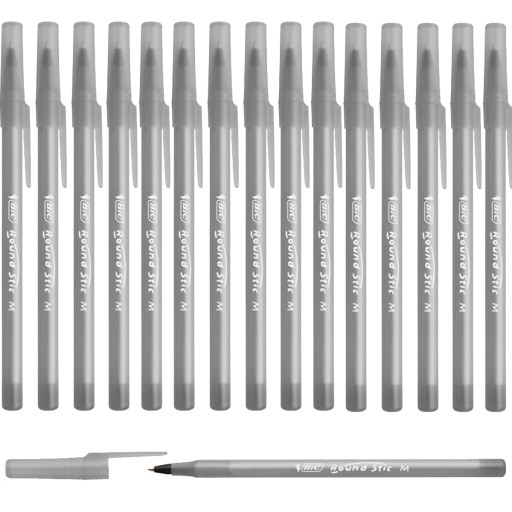 15 ks x BIC Round Stic Classic guľôčkové pero 1,0 mm, čierne